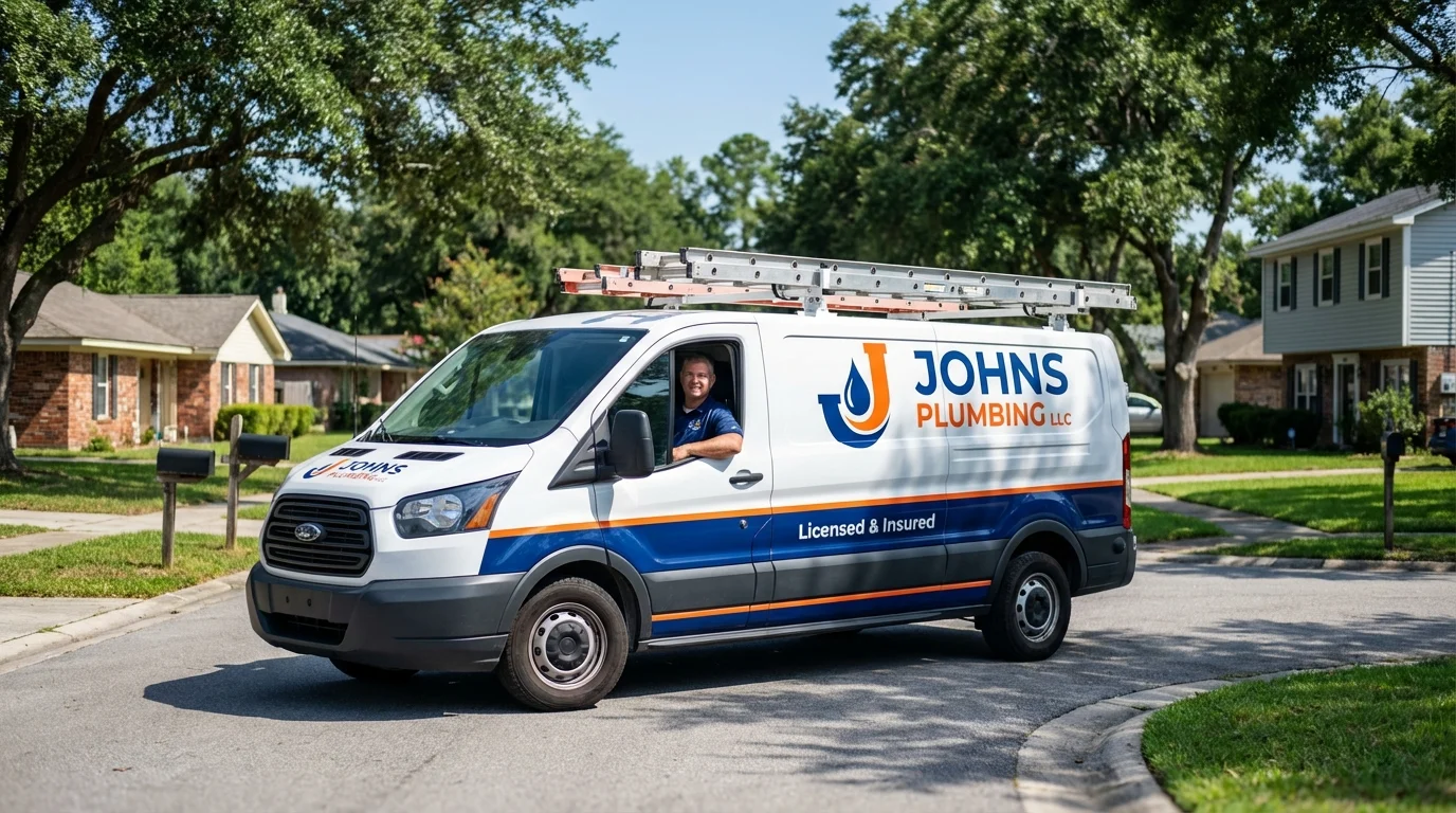 Johns Plumbing LLC service van in Arizona City, AZ