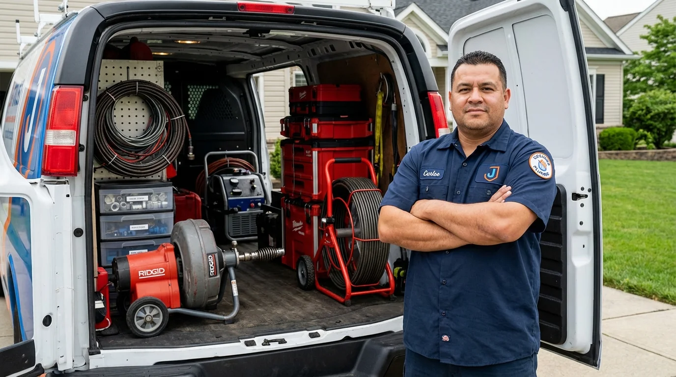 Professional drain cleaning equipment and Johns Plumbing LLC plumber in Arizona City