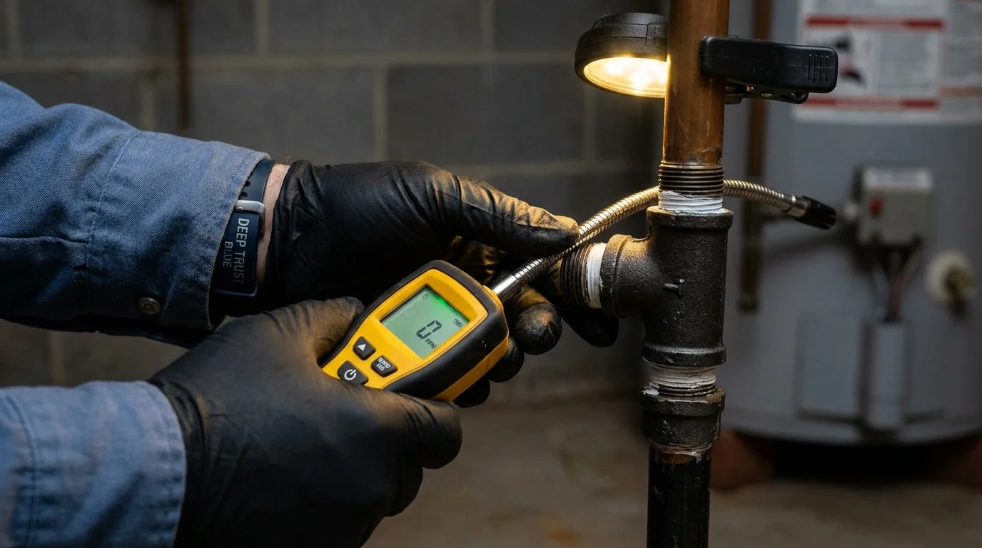 Gas leak detection with electronic sniffer by Johns Plumbing LLC in Arizona City