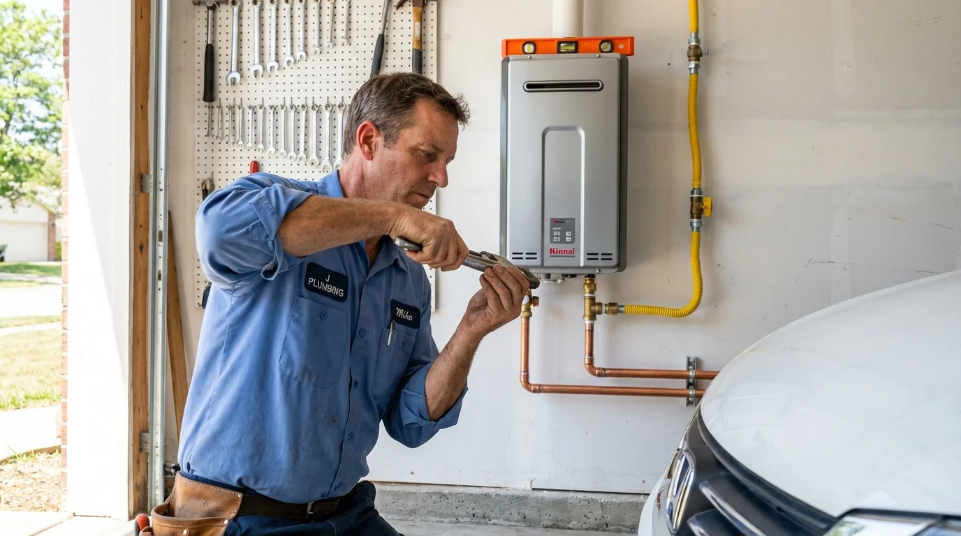 Tankless water heater installation by a Johns Plumbing LLC plumber in Arizona City